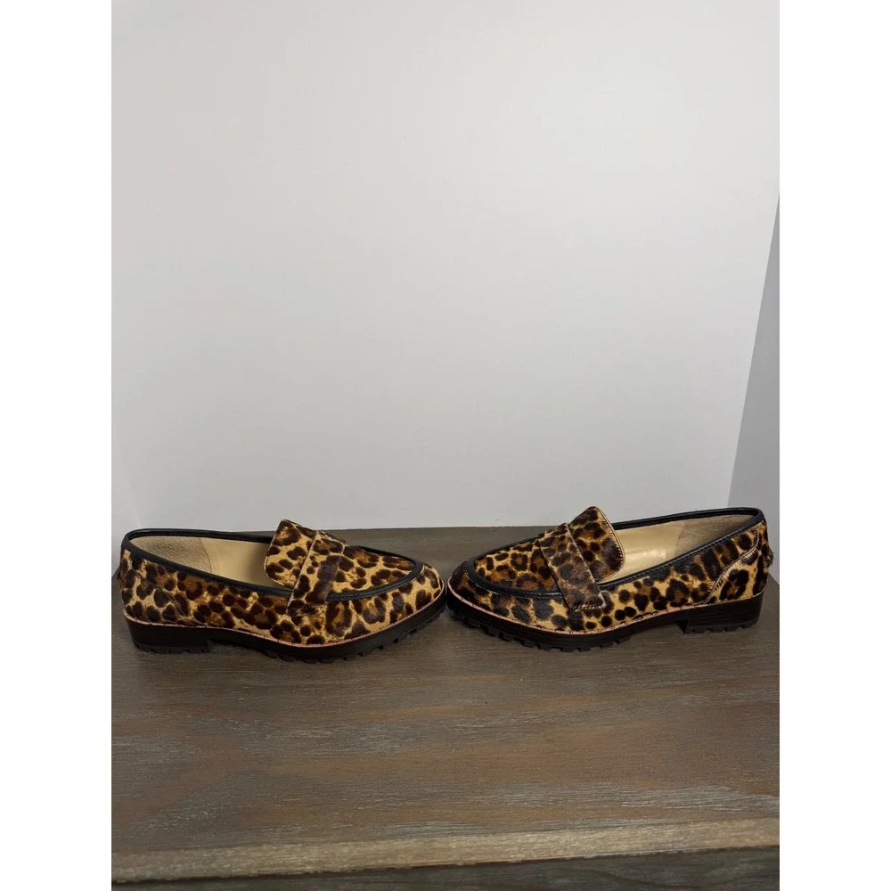 Vince Camuto‎ Leopard Calf Hair Lug Sole Loafers Size 7 New Statement
